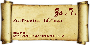 Zsifkovics Tímea névjegykártya
